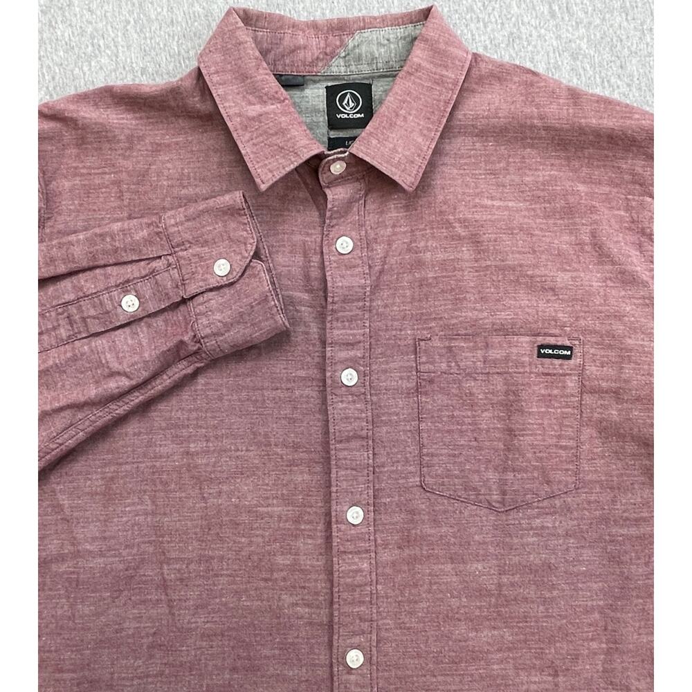 Volcom Shirt Mens Large 100% Cotton Long Sleeve Button Up